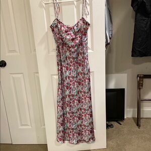 ZARA Floral Spaghetti Strap Maxi Dress